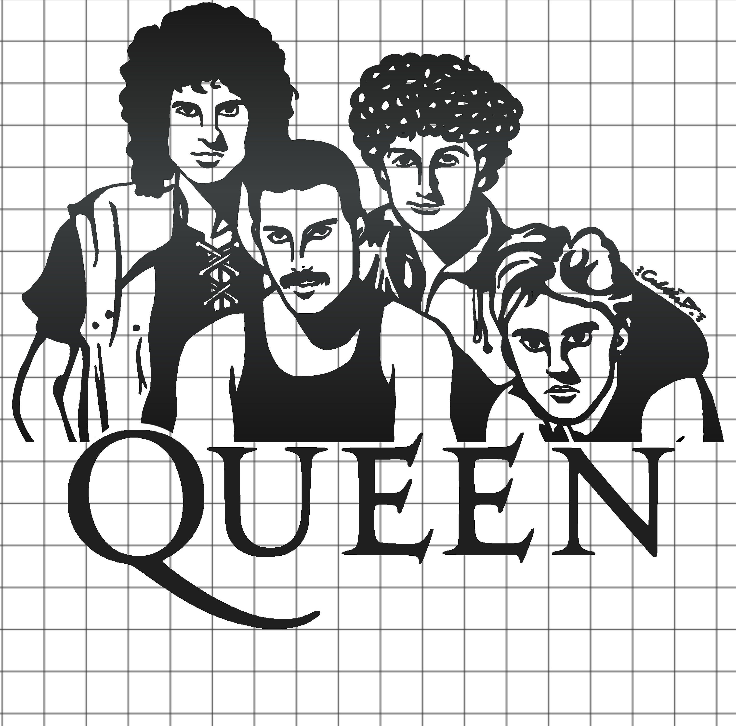 Download Queen 2 Htv Svg Dxf Png Pdf Cut File Graphic Freddie Mercury Brian May Roger Taylor John Deacon Rock Band For Cricut Cameo And More