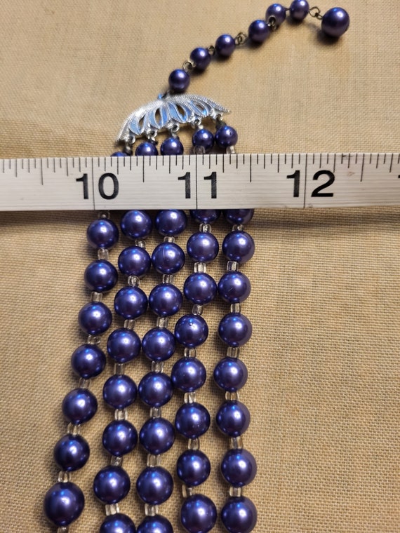 Vintage 5 Strand Pearl and Glass Bead Necklace Gem