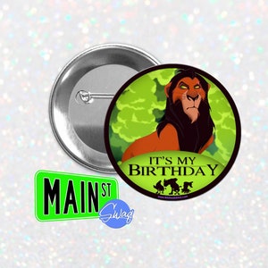 Disney Inspired Villain - SCAR - The Lion King Style - Birthday Button - Customizable 3 inch Button