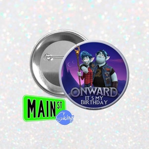 Disney Pixar inspiriert ONWARD Stil - Geburtstags-Knopf - anpassbarer 3-Zoll-Knopf