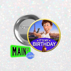 Disney Pixar Inspired Ratatouille Style - Birthday Button - Customizable 3 inch Button