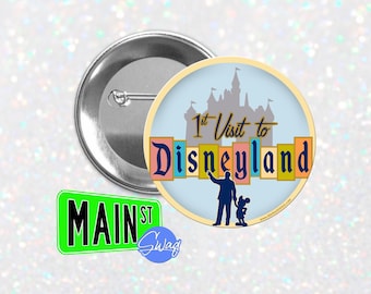 1st Visit to Disneyland Style Disney inspiriert Button - anpassbare 3-Zoll-Button
