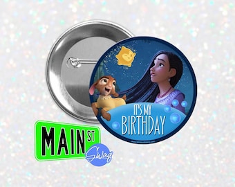 Disney Inspired WISH Style - Birthday Button - Customizable 3 inch Button