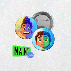 Disney Pixar Inspired Luca and Alberto style Buttons - 2 PACK