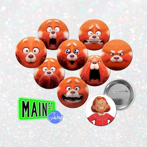 Peut inclure: Un ensemble de neuf badges en forme de panda roux avec différentes expressions faciales. Les badges sont ronds et présentent un panda roux de dessin animé avec différentes émotions, notamment surpris, en colère, triste et heureux. Les badges sont parfaits pour ajouter une touche de fun à votre sac à dos, votre veste ou votre sac.