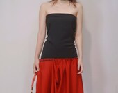 Reborn One of A kind 100 Upcycled materials black red gather dress