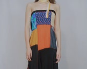 Reborn One of A kind 100 Upcycled materials mix material dress