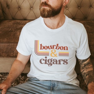 Bourbon and Cigars Retro Shirt | Bourbon and Cigar Lovers Tee