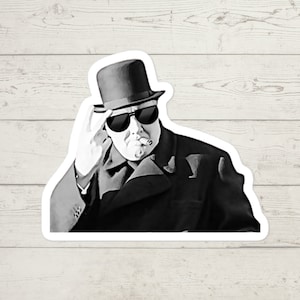Chill Winston Churchill Peace and Cigars Sticker / Pegatina de vinilo para vaso, diario, planificador
