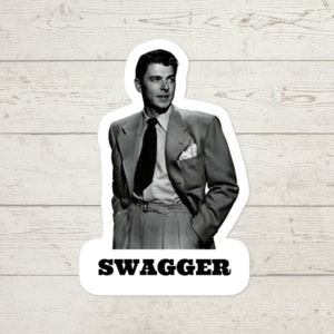 Young Ronald Reagan Swagger Clear Sticker