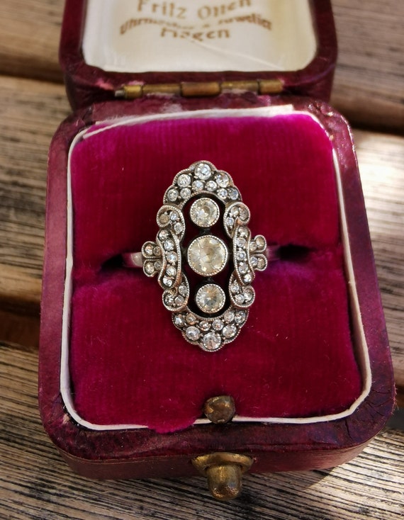 Edwardian Silver Paste Nevette Ring