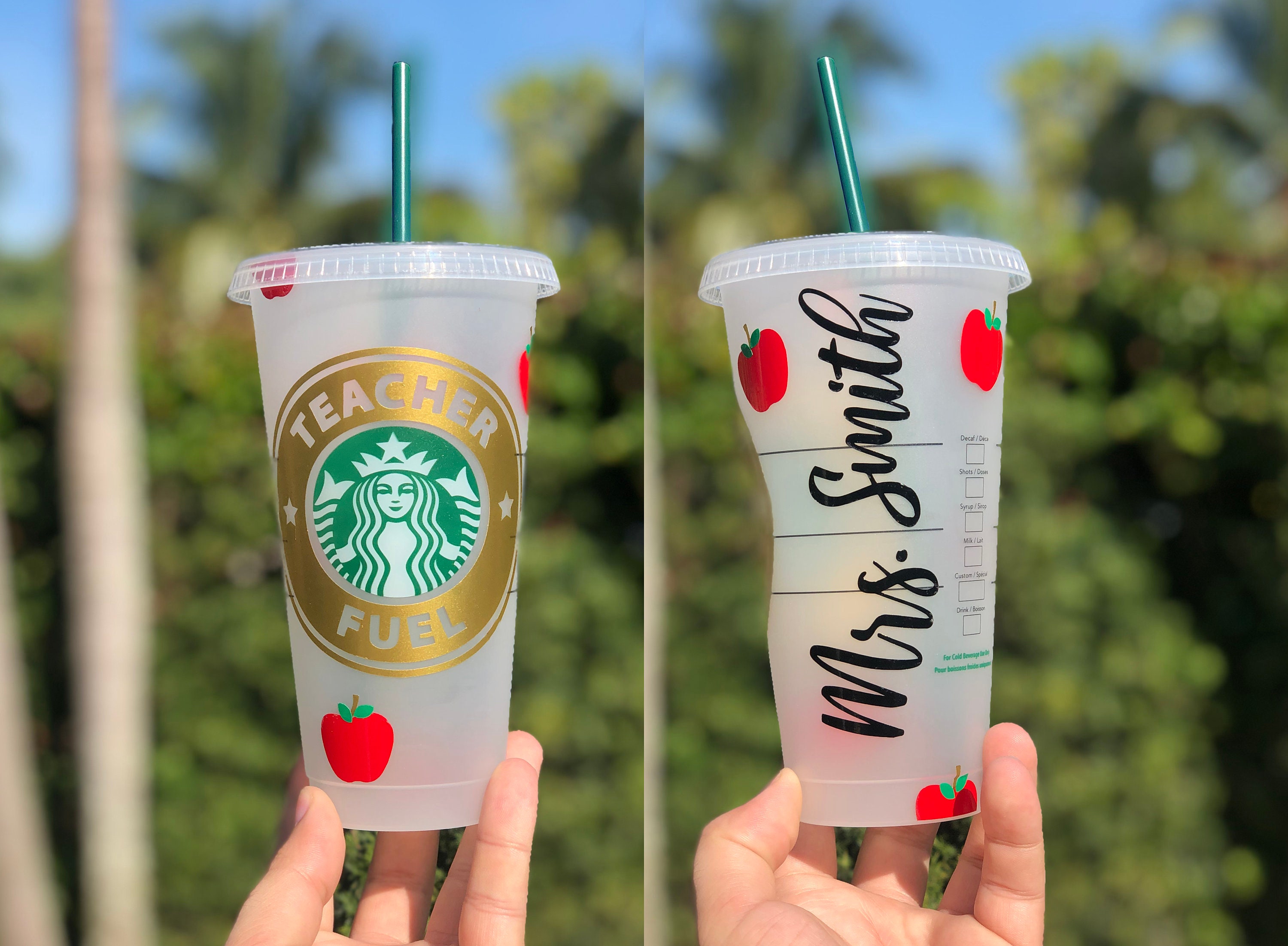 Custom Teacher Starbucks Cup – Allana's Custom Creations