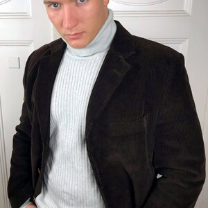 Gray Corduroy Blazer European Vintage Cotton Cord Etsy