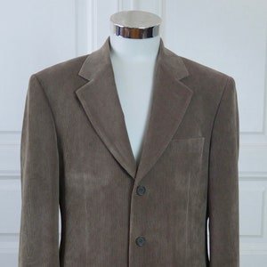 Brown Corduroy Blazer, European Vintage High Quality Cotton Cord Jacket: Size Large (40 US/UK)