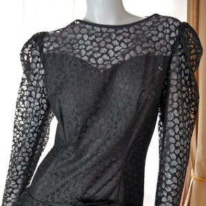 Black Lace Dress, 1980s European Vintage: Size 8 US, 12 UK