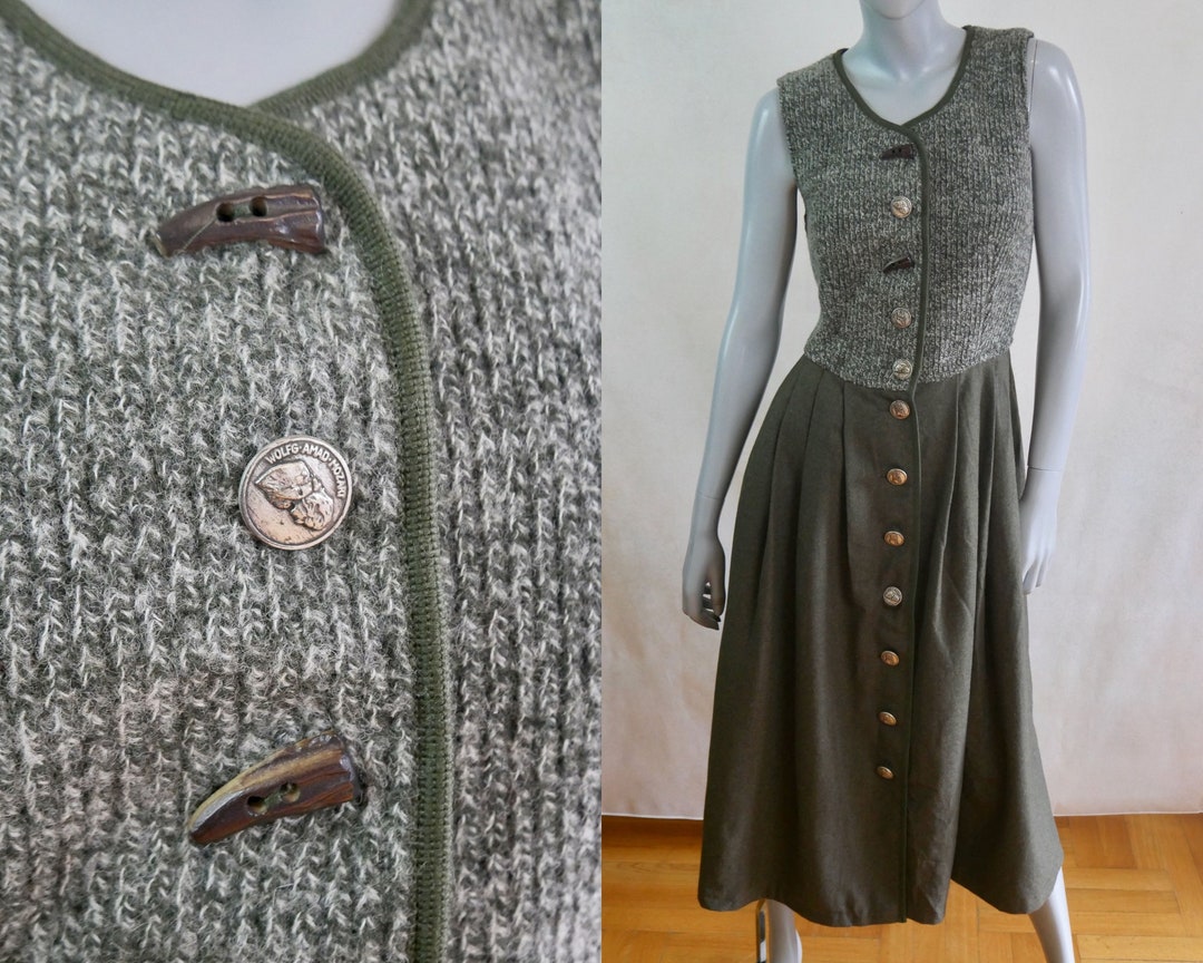 Green Jumper Dress Medium Size 8 to 10 USA 90s Austrian Etsy