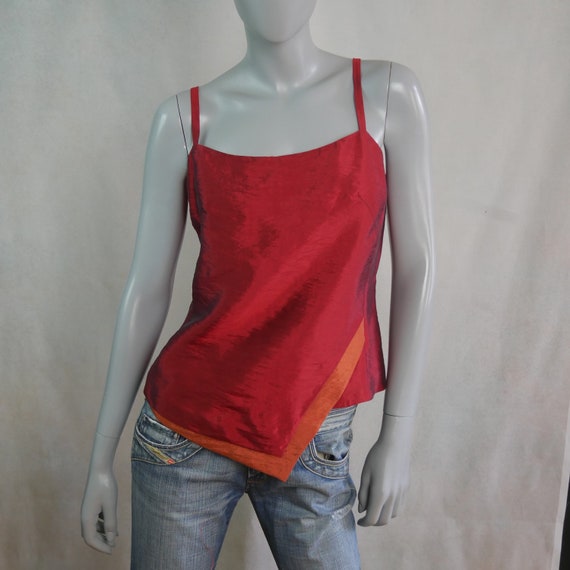 Vintage Cami, Large, Size 12 USA, 90s Deep Red an… - image 3