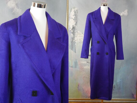 Purple Cashmere Coat, 1990s European Vintage Doubl
