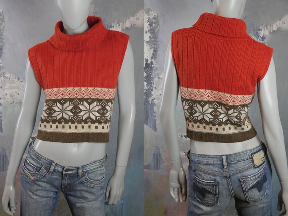 Sleeveless Cropped Knit Turtleneck, 1990s Norwegia