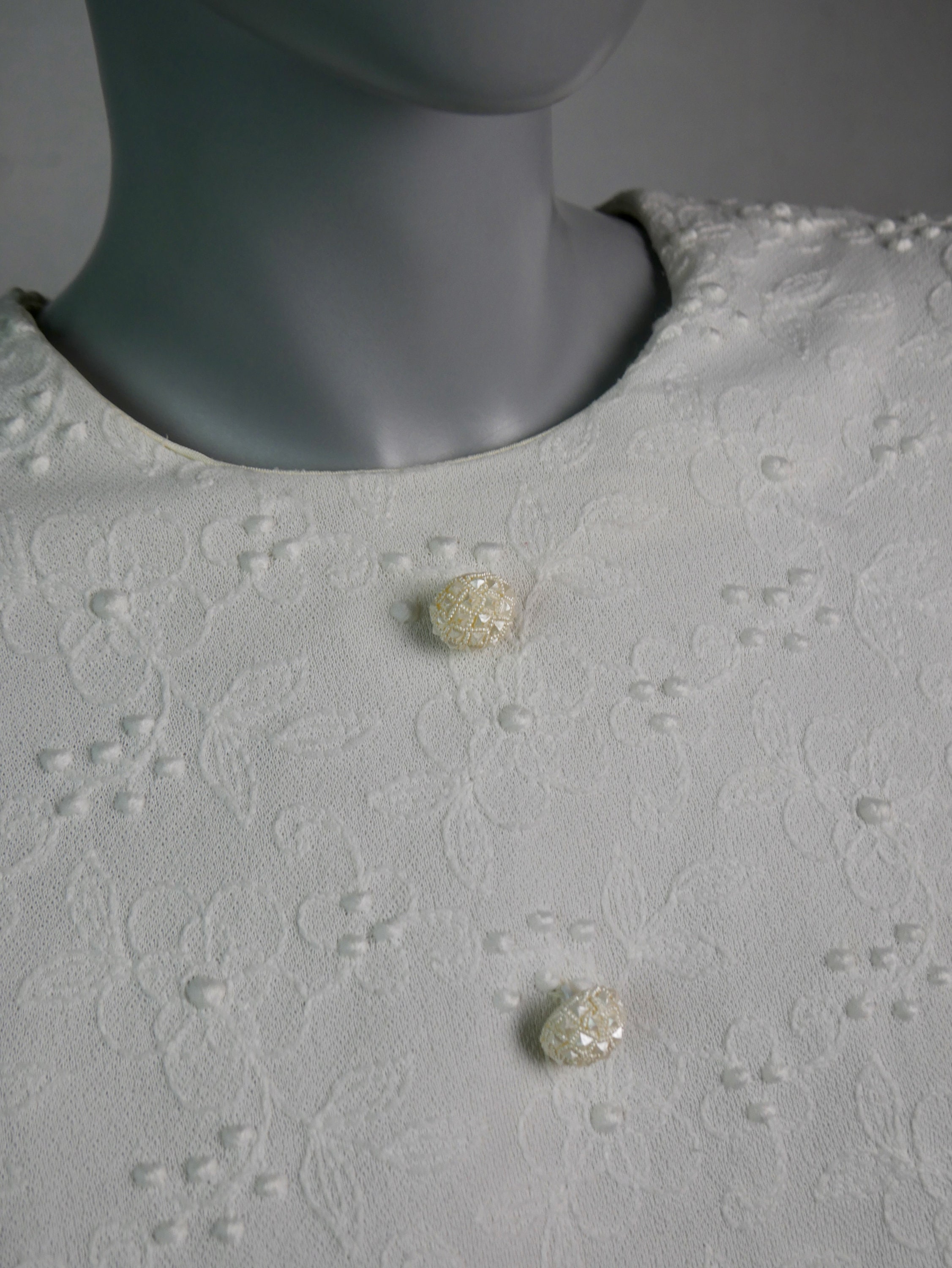 1960s White Mod Dress European Vintage Shortsleeve Summer Etsy