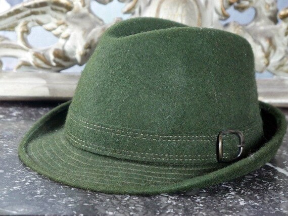 Men's Vintage Wool Fedora Hat Mossy Green Alpine Austrian | Etsy