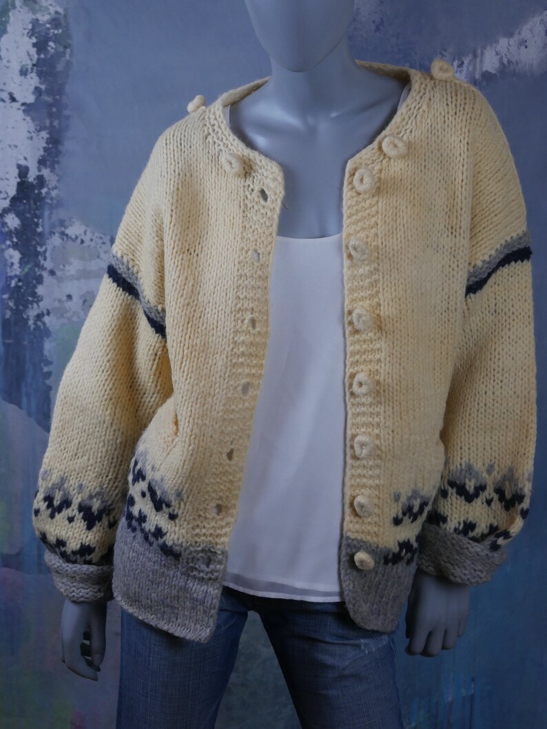 Veste à Capuche Tricotée à La Main Unisexe S-XXL Rayures