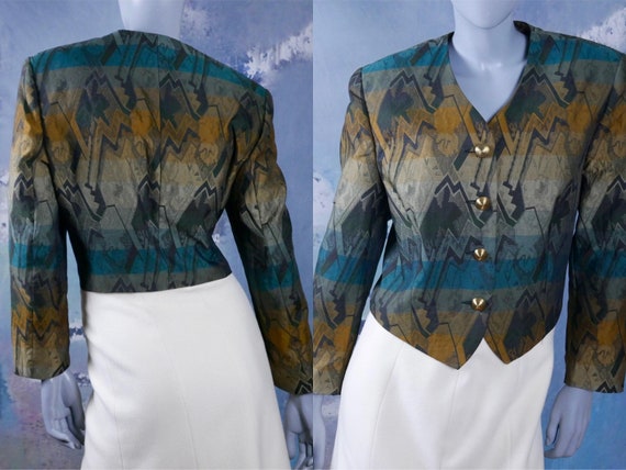 1990s European Vintage Abstract Pattern Brocade Cr