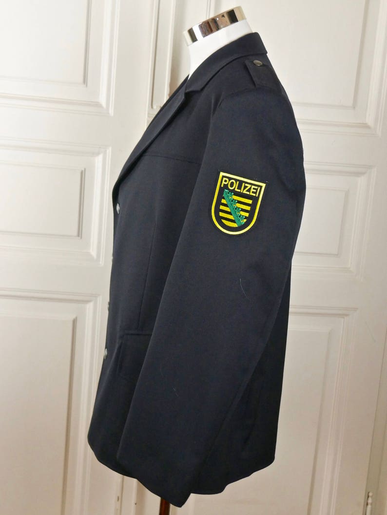 German Vintage Police Uniform Jacket Navy Blue Saxony Police | Etsy