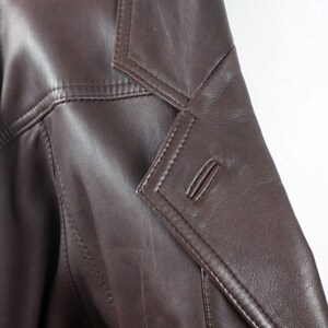 Brown Leather Jacket, 1980s European Vintage Super Soft Lambskin Leather Coat: Size 12 US, Size 16 UK image 3