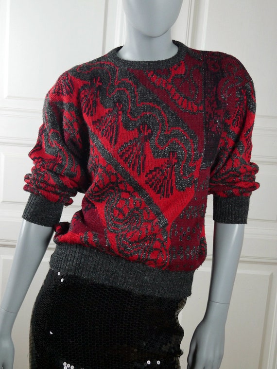 1980s Knit Sweater, West Germany Vintage Wool-Ble… - image 10