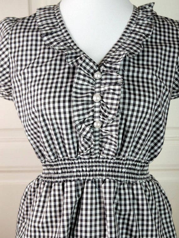 black and white chequered dress