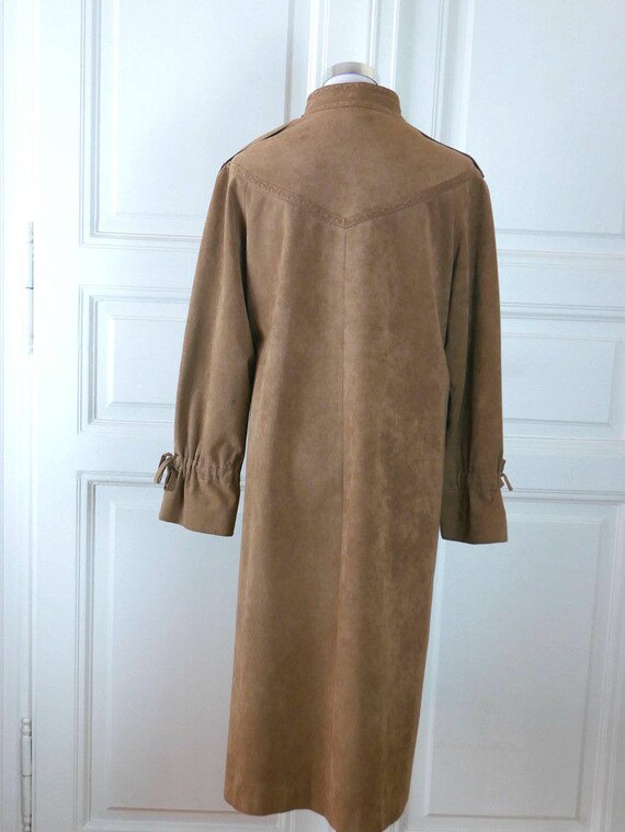 Swedish Vintage Faux Suede Coat, Light Brown Tan … - image 3