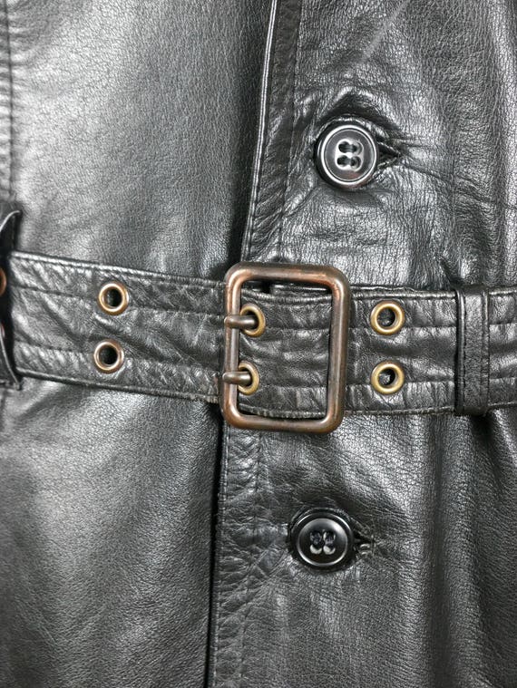 Finnish Vintage Black Leather Jacket, 1970s Wide … - image 4