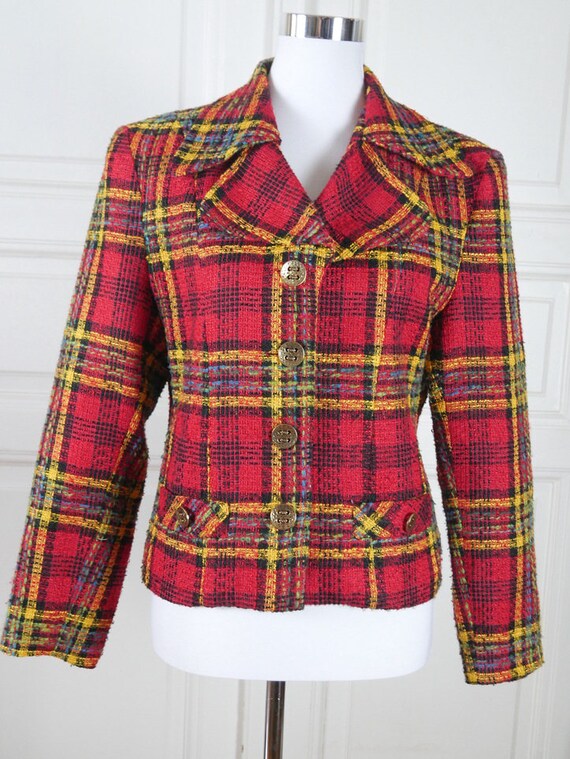 vintage tartan blazer