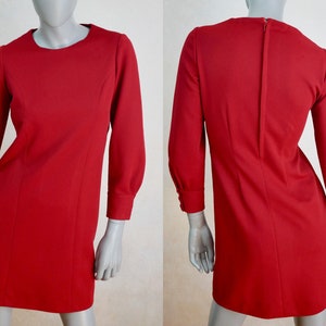 1960s Vintage Red Dress, Size 8 USA, 12 UK