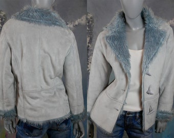 Faux Suede Jacket Light Powder Blue 