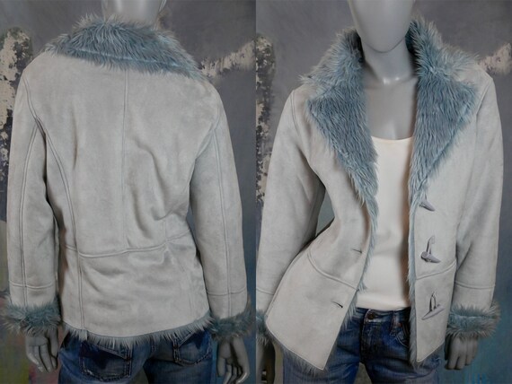 Baby blue top suede jacket