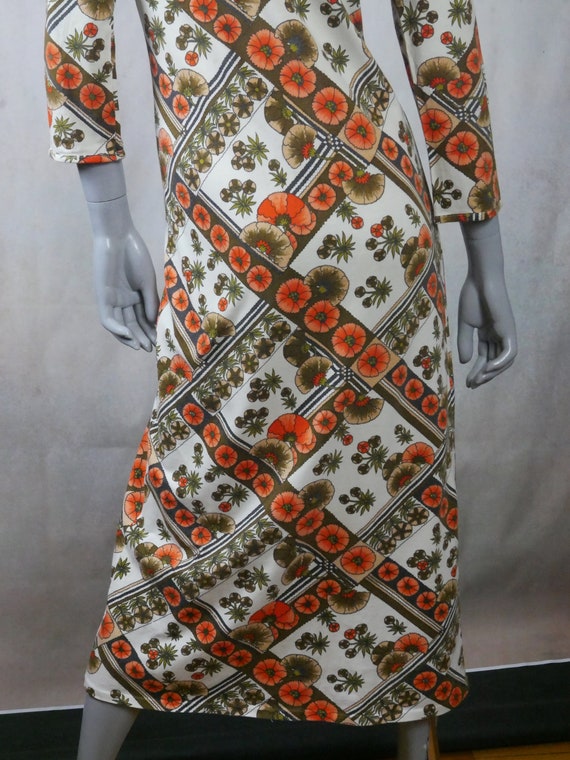 70s Vintage Midi Dress, Lightweight Cotton Slip-O… - image 8