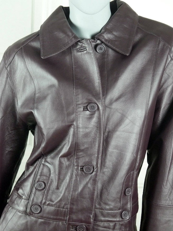 European Vintage Leather Jacket, Brown Pigskin Lea
