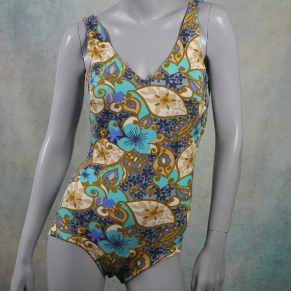 1960s Swimsuit, Floral Bathing Suit - image 2