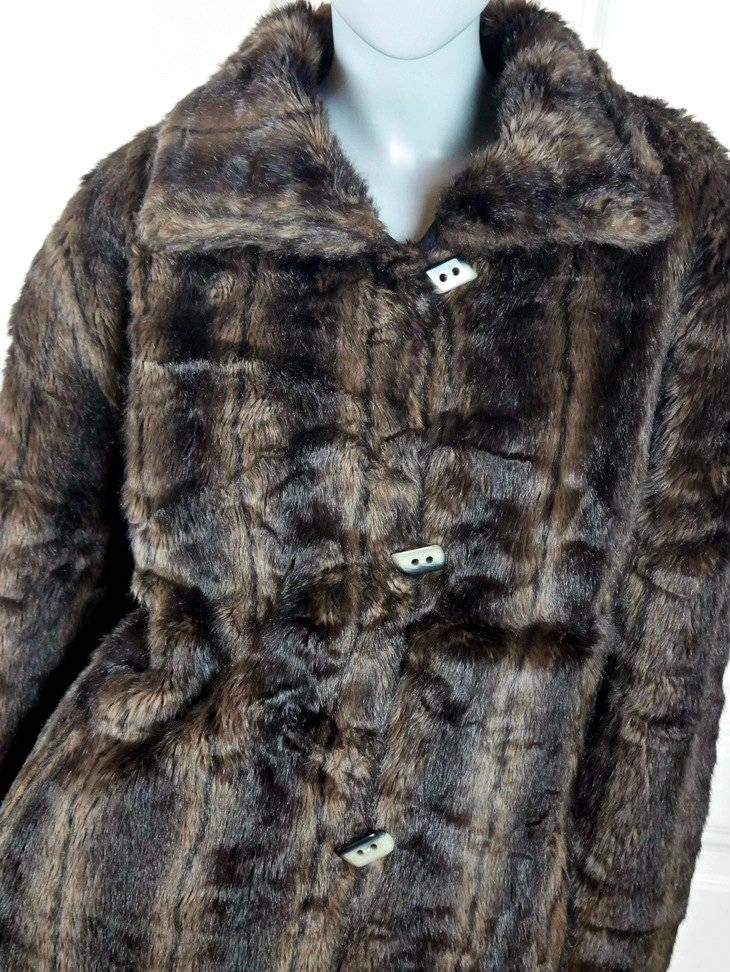 Faux Fur Coat, Spanish Vintage Imitation Mink Fur Coat