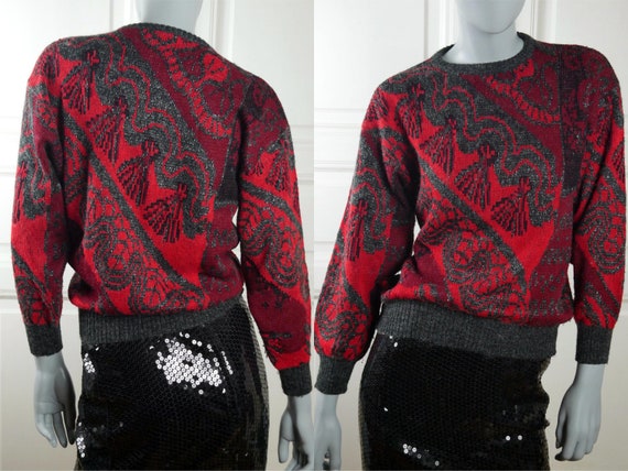 1980s Knit Sweater, West Germany Vintage Wool-Ble… - image 1