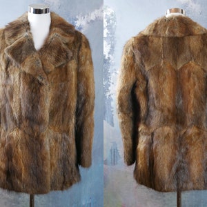Fuchs Pelz Jacke, 1980er Jahre europäischen Vintage echt Pelz Mantel: Größe 10 US, 14 UK