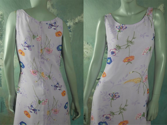 1980s Floral Lilac Dress, 1980s British Vintage Lo
