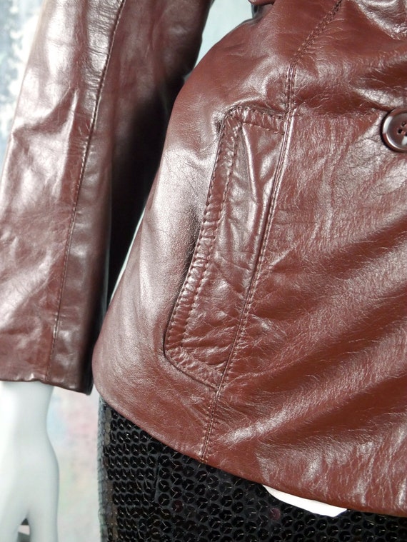 Women's Leather Jacket, 1970s Swedish Vintage Oxb… - image 9