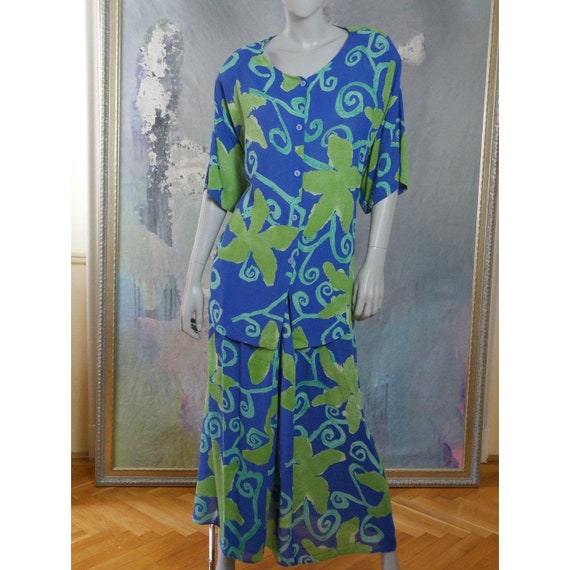Marimekko Dress Set, 90s Finnish Vintage Plus Siz… - image 2
