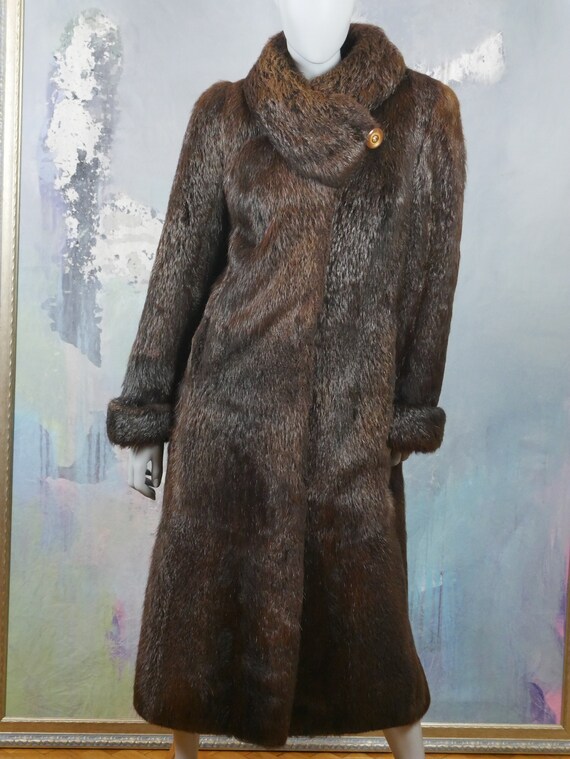 1960s Beaver Fur Coat, European Vintage Elegant Genui… Gem