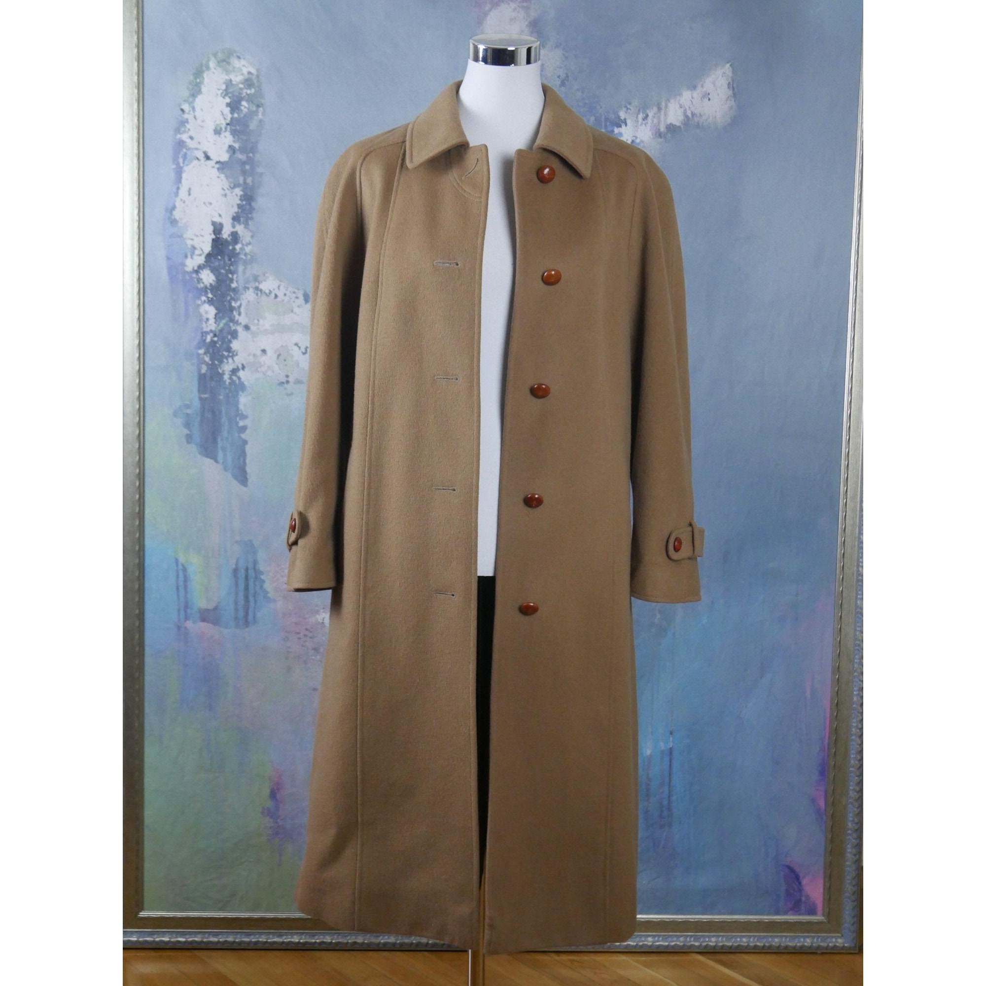 ~80's 稀少カラー【Vintage】 PISCHL Loden Coat 80s Vintage Loden Wool Coat, Camel Light Brown Color Austrian Long