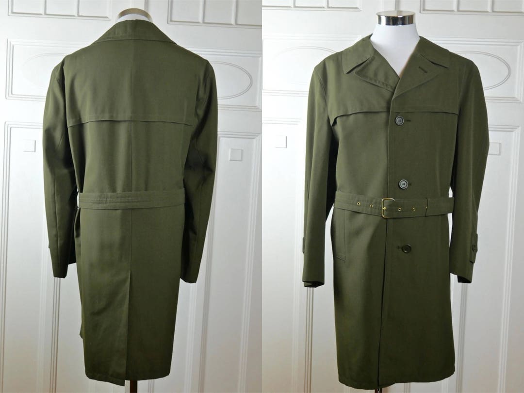 60s】Euro Vintage Cotton Belted Coat 46 il_1080xN