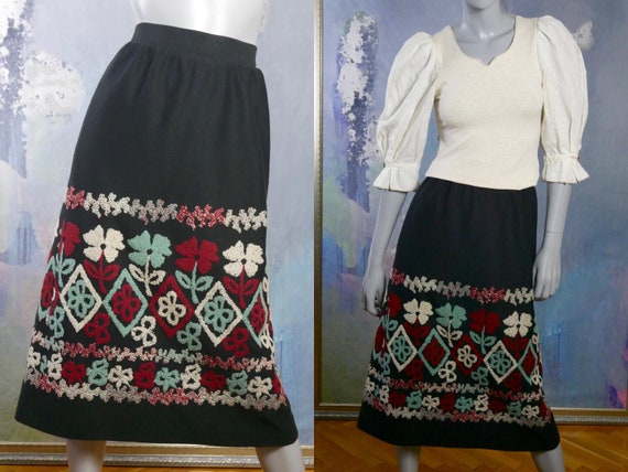 1980s Lucie Linden Skirt, European Vintage Black B